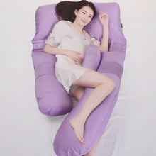 Load image into Gallery viewer, Extended Version Pregnancy Pillow For Side Sleepers Nursing Comfortable Cotton Pregnant Women Body Pillow Support Waist Cushions